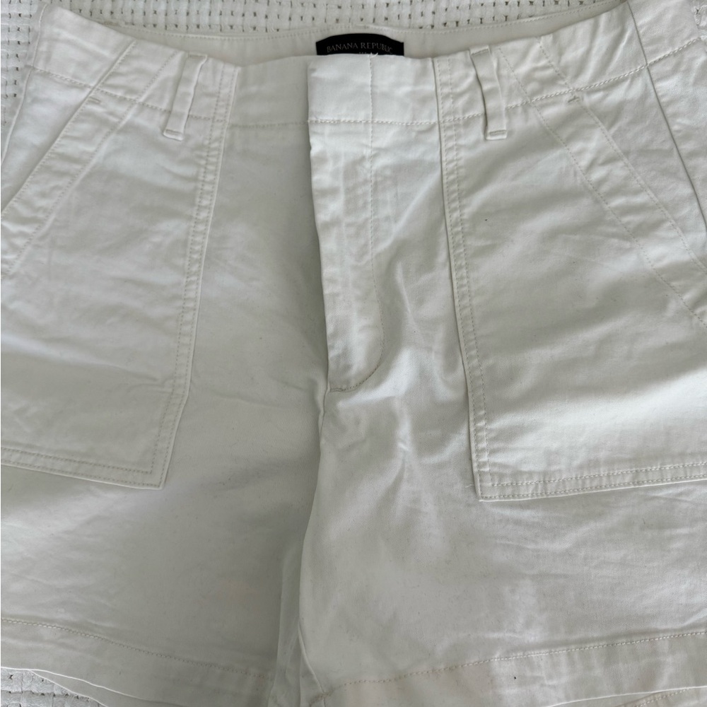 Banana Republic Women's  White chino utility Shorts